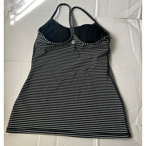 Lululemon Power Y Tank Black & White Stripes 8 - Picture 2 of 8